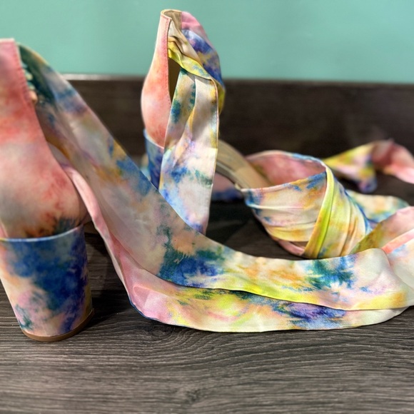 Jessica Simpson Pastel Tie-Dye Wrap Heels - Picture 2 of 2